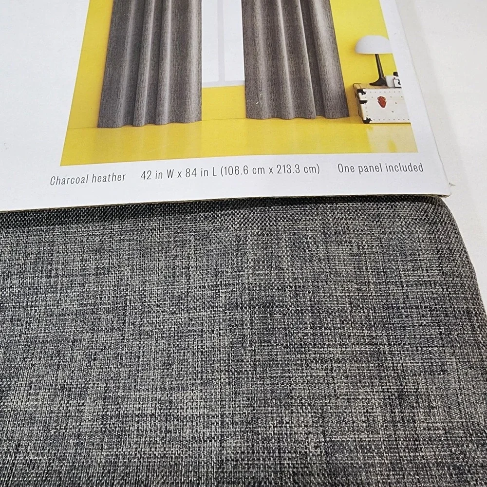 Room Darkening Curtain 42x84 In Charcoal Heather Room Essentials New
